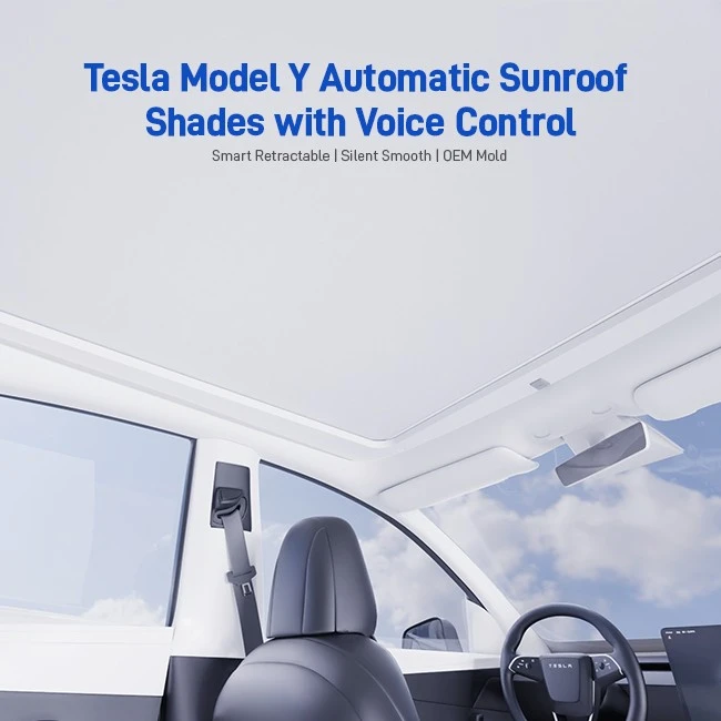 Low-noise Model Y Electric Glass Roof Sunshade best